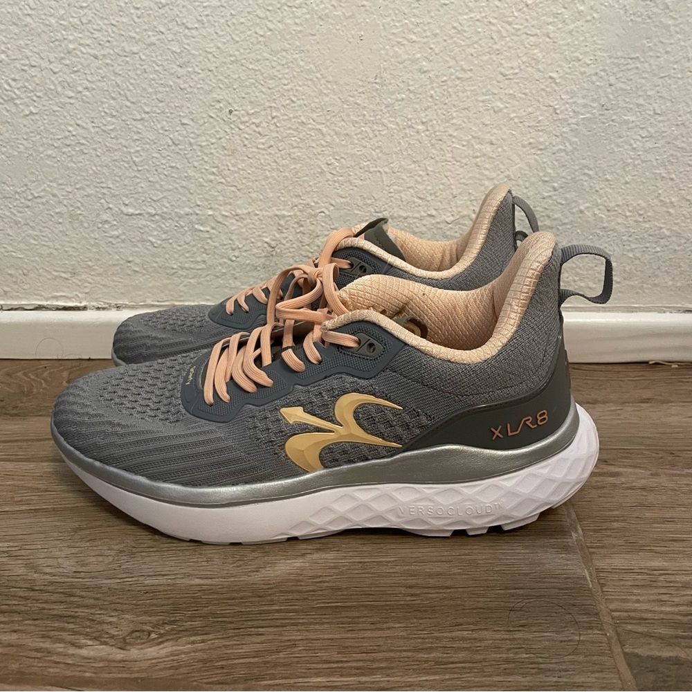 G DEFY XL R8 GREY AND PINK RUNNING SHOES
